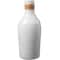 20" White Ceramic Vase with Wrapped Rattan Detailing